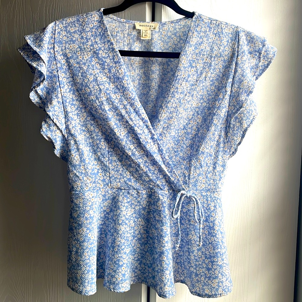 Monteau Mock Wrap Top XL
